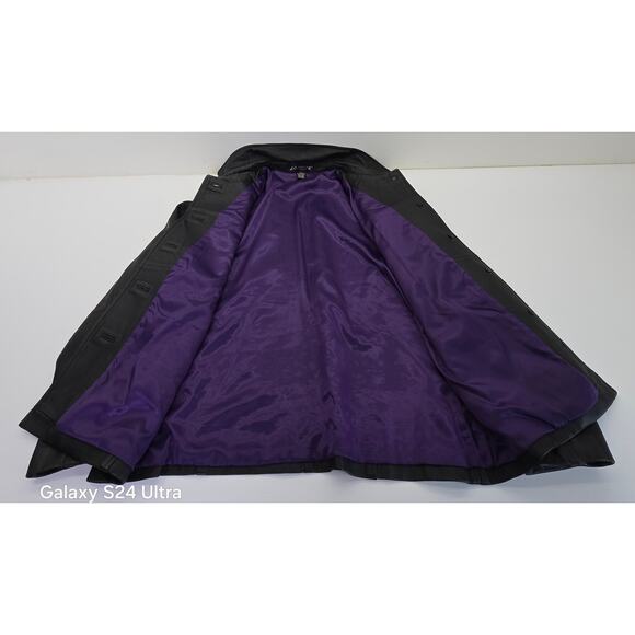 Vintage J.G. Hook Black Leather Jacket Button Up Lined Women's L - Picture 3 of 6